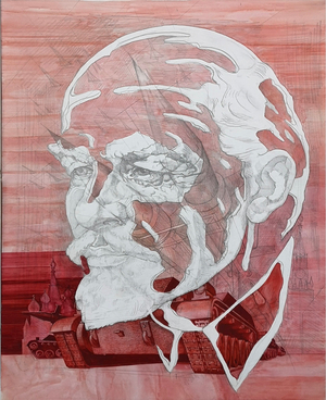 Hermann Degkwitz Lenin und SU Rüstung 1980er 30x40c