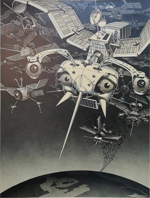 Hermann Degkwitz Weltraumüberwachung 1980erf 30x40c